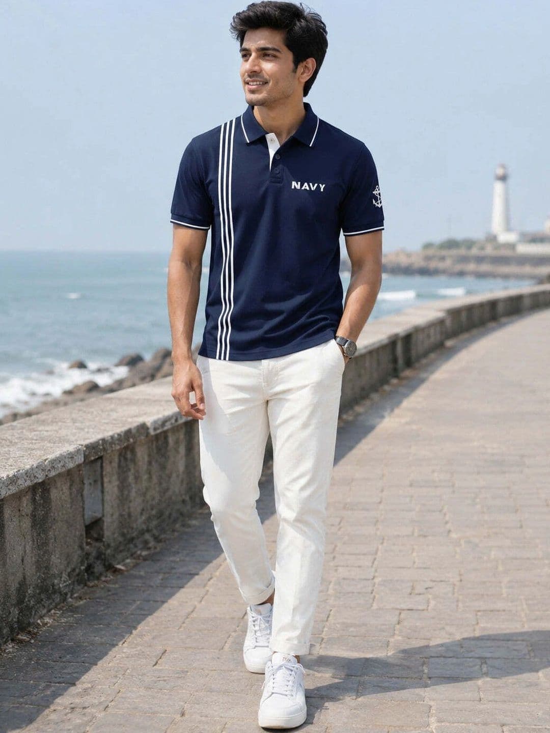 Warrior World Men Typography Printed Polo Collar Pure Cotton T-shirt thumbnail 7