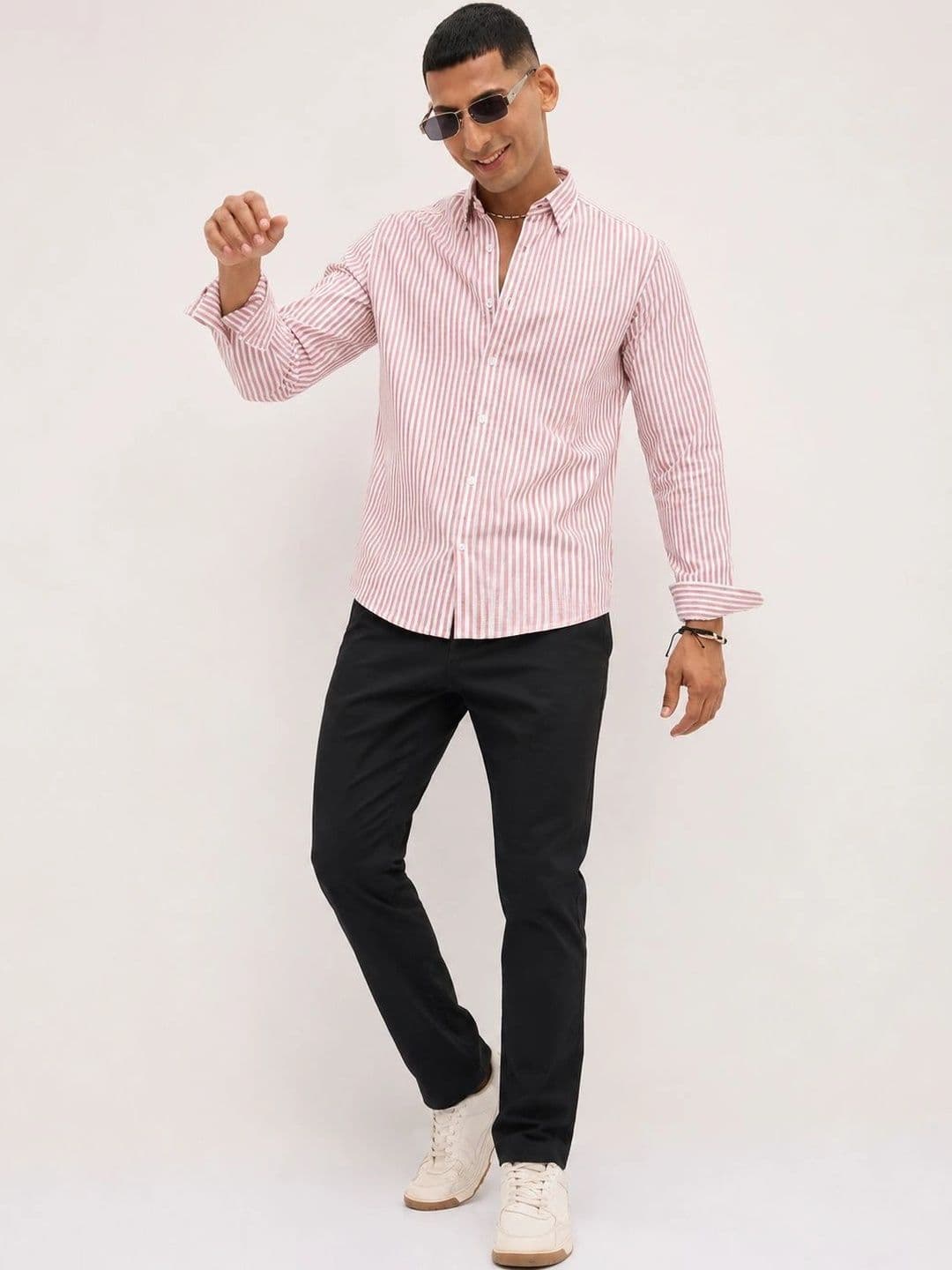 R.Code by The Roadster Life Co. Men Standard Striped Casual Shirt thumbnail 6