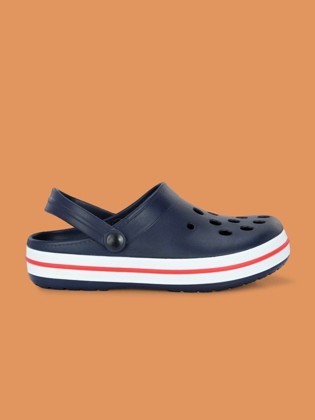 HRX by Hrithik Roshan Men Navy Blue & Red Rubber Clogs thumbnail 3