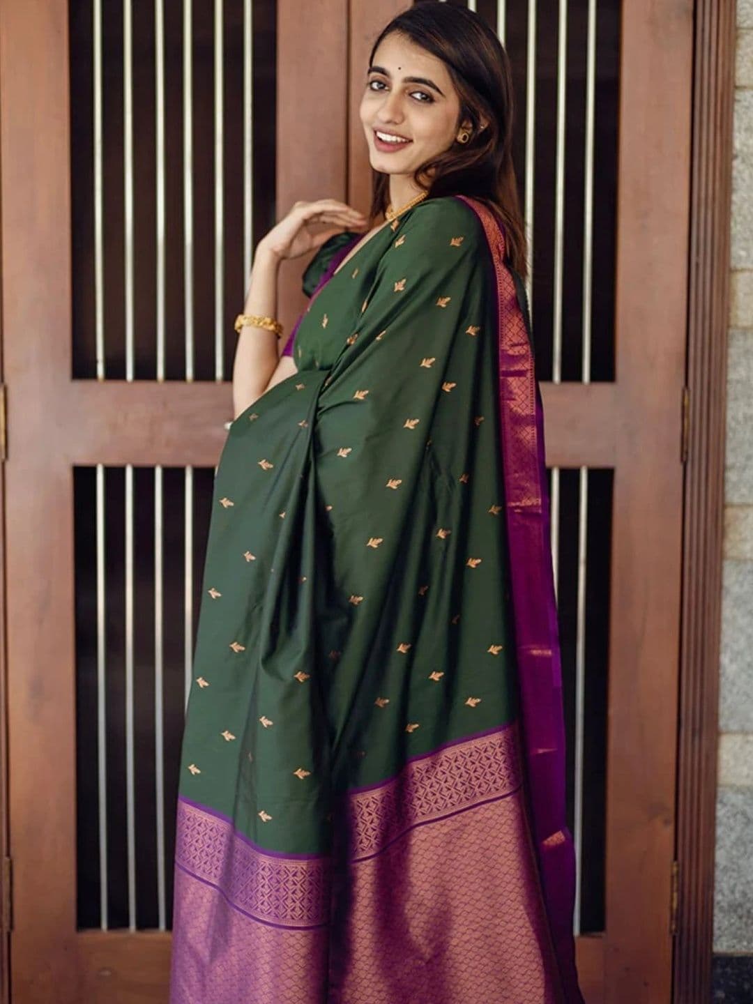 revika Woven Design Zari Art Silk Designer Kanjeevaram Saree thumbnail 6