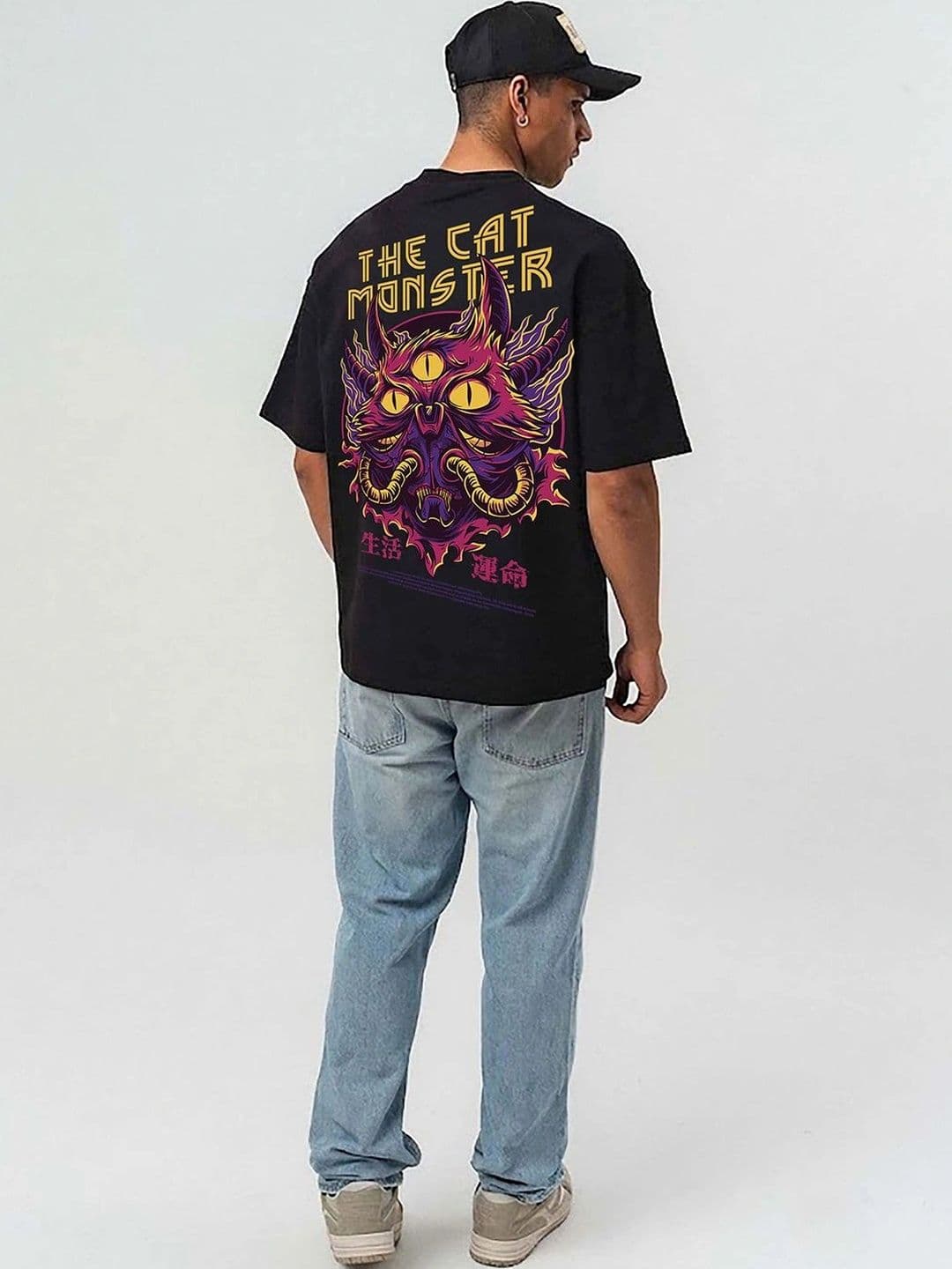 Mast & Harbour Men Printed Drop-Shoulder Sleeves T-shirt thumbnail 3