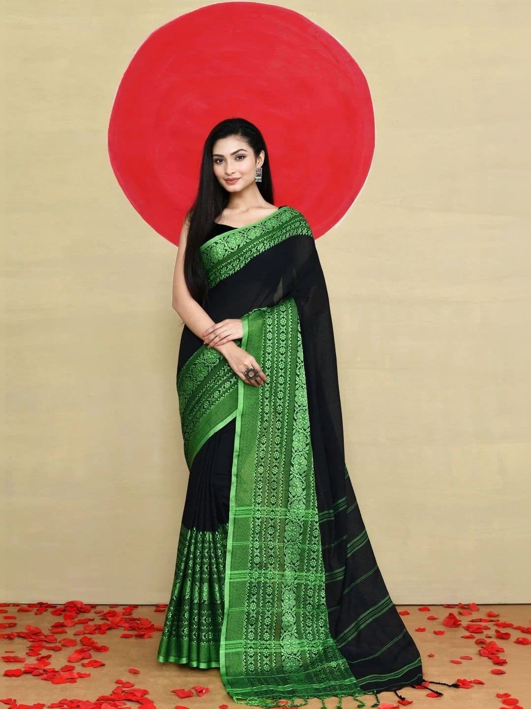TANTSHREE Woven Design Pure Cotton Saree - view 1