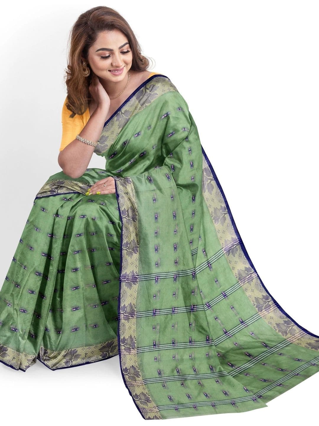 TANTSHREE Woven Design Pure Cotton Saree thumbnail 5