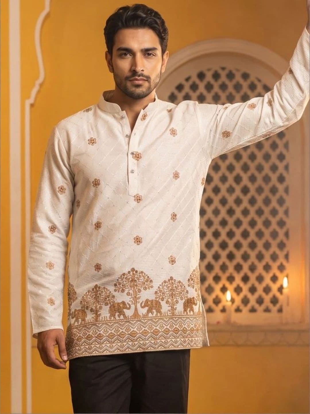 Jompers Men Embroidered Thread Work Kurta thumbnail 6