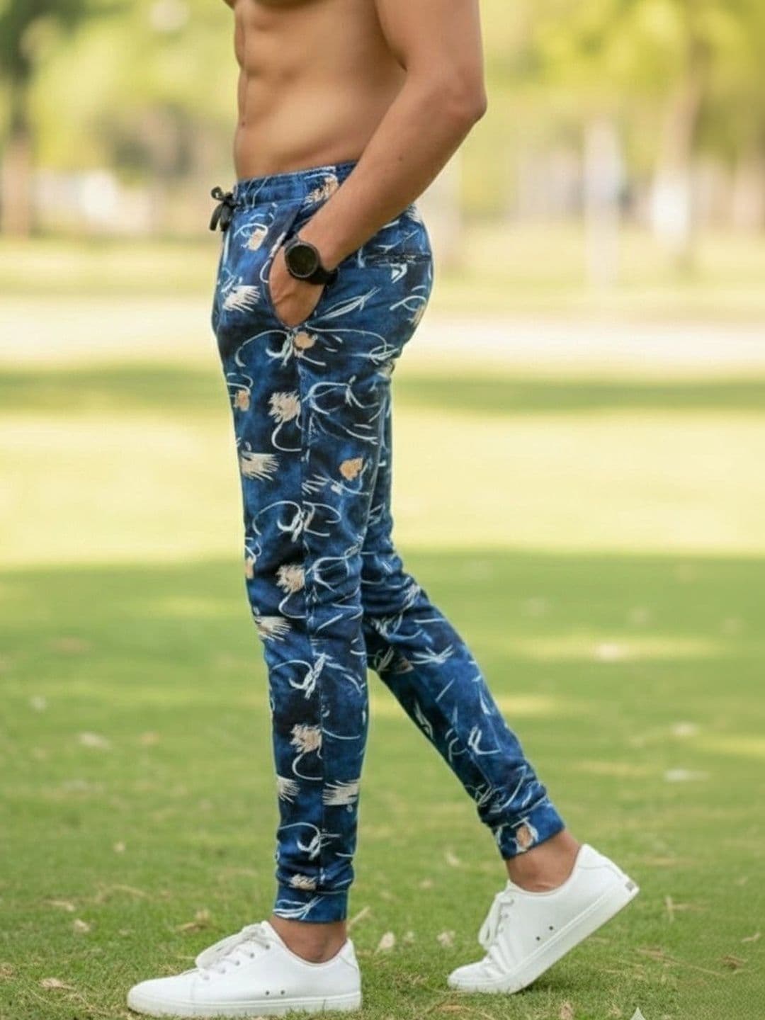 24 Street Men Jogger Mid-Rise Printed Jeans thumbnail 4