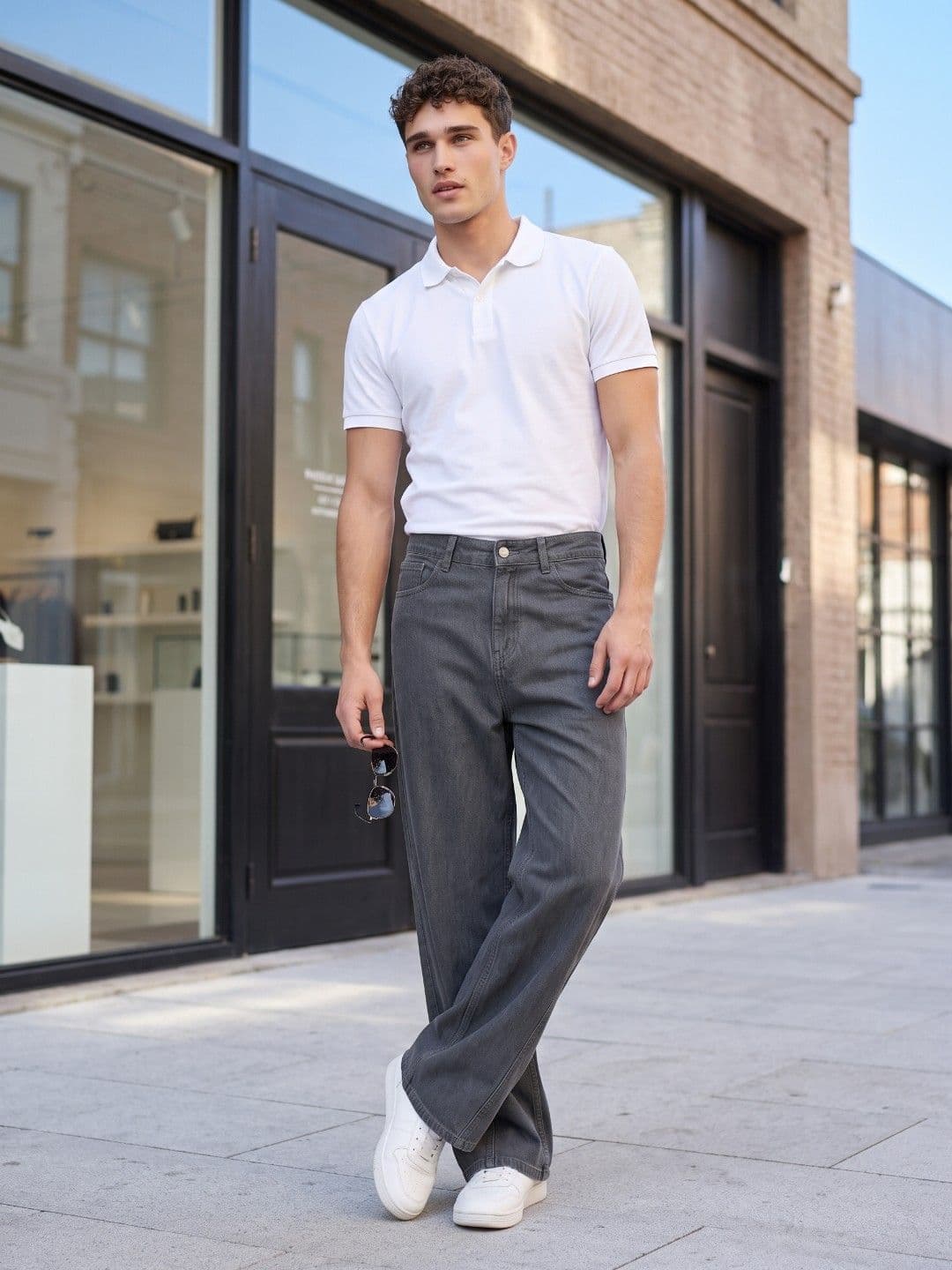 glitchez Men Wide Leg Mid-Rise Jeans thumbnail 5