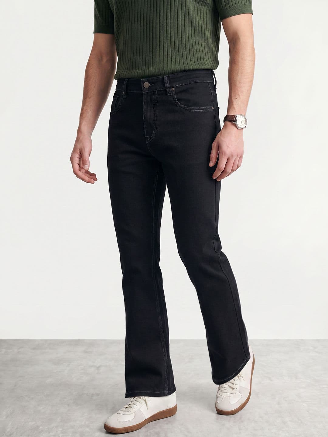 Mast & Harbour Men Bootcut Stretchable Jeans - view 1
