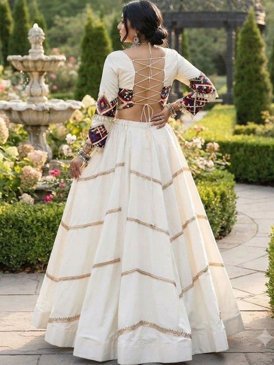 RUNAYA NX Embroidered Thread Work Ready to Wear Lehenga & Unstitched thumbnail 3