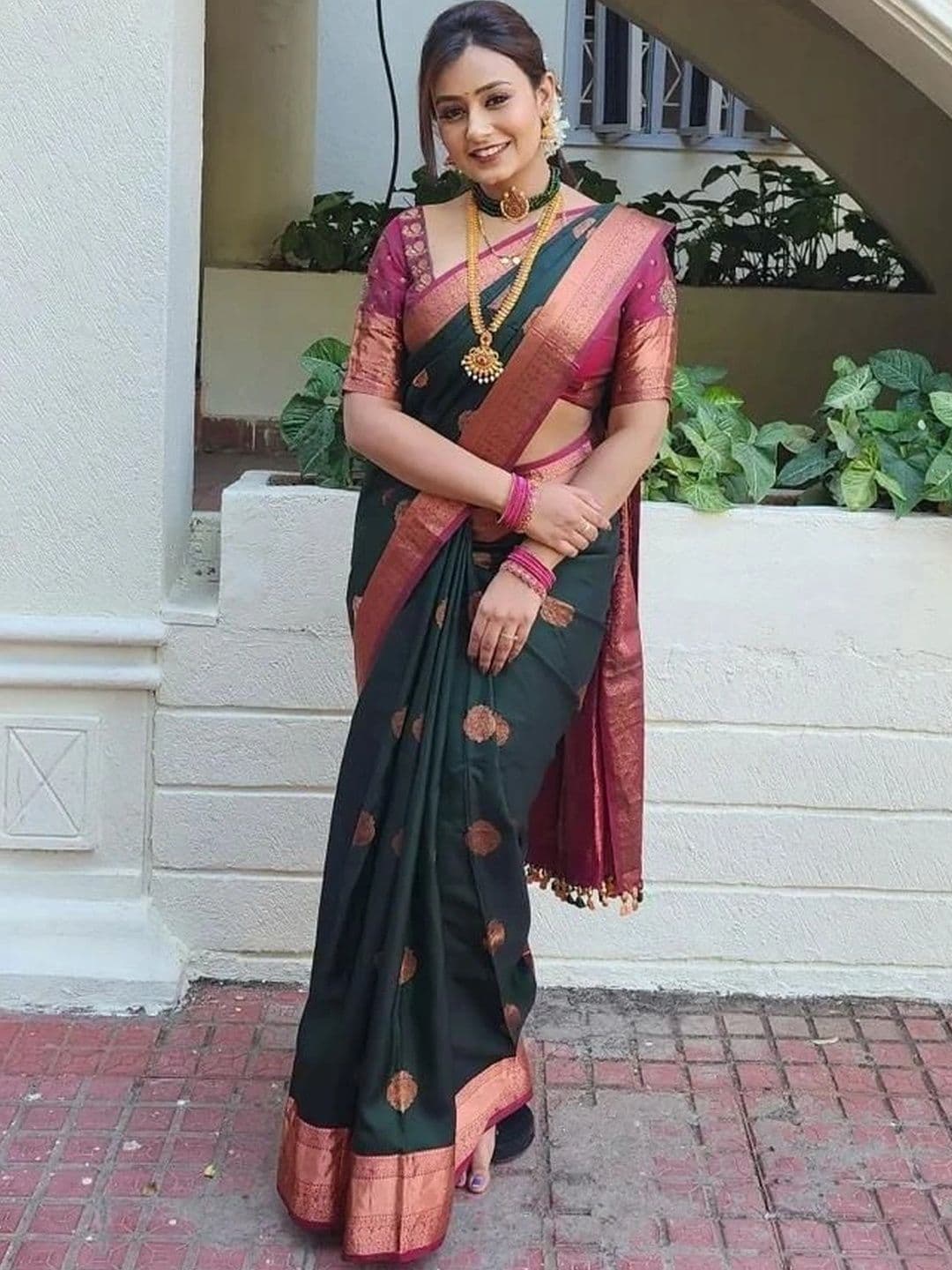 revika Woven Design Zari Art Silk Designer Kanjeevaram Saree - view 1