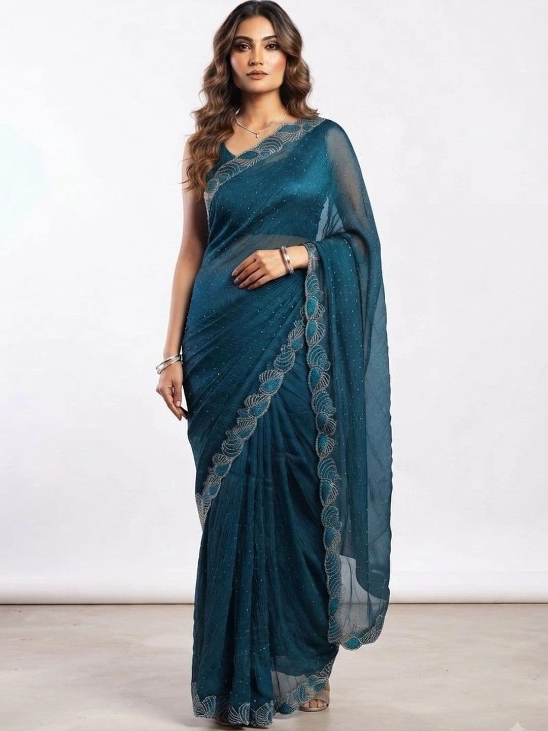 DEVI FASHIONS LLP Embellished Organza Saree - view 1