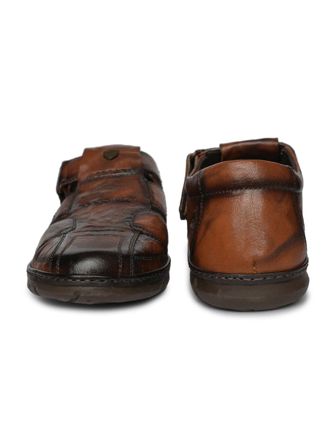 Buckaroo Men Textured Leather Shoe-Style Sandals thumbnail 2