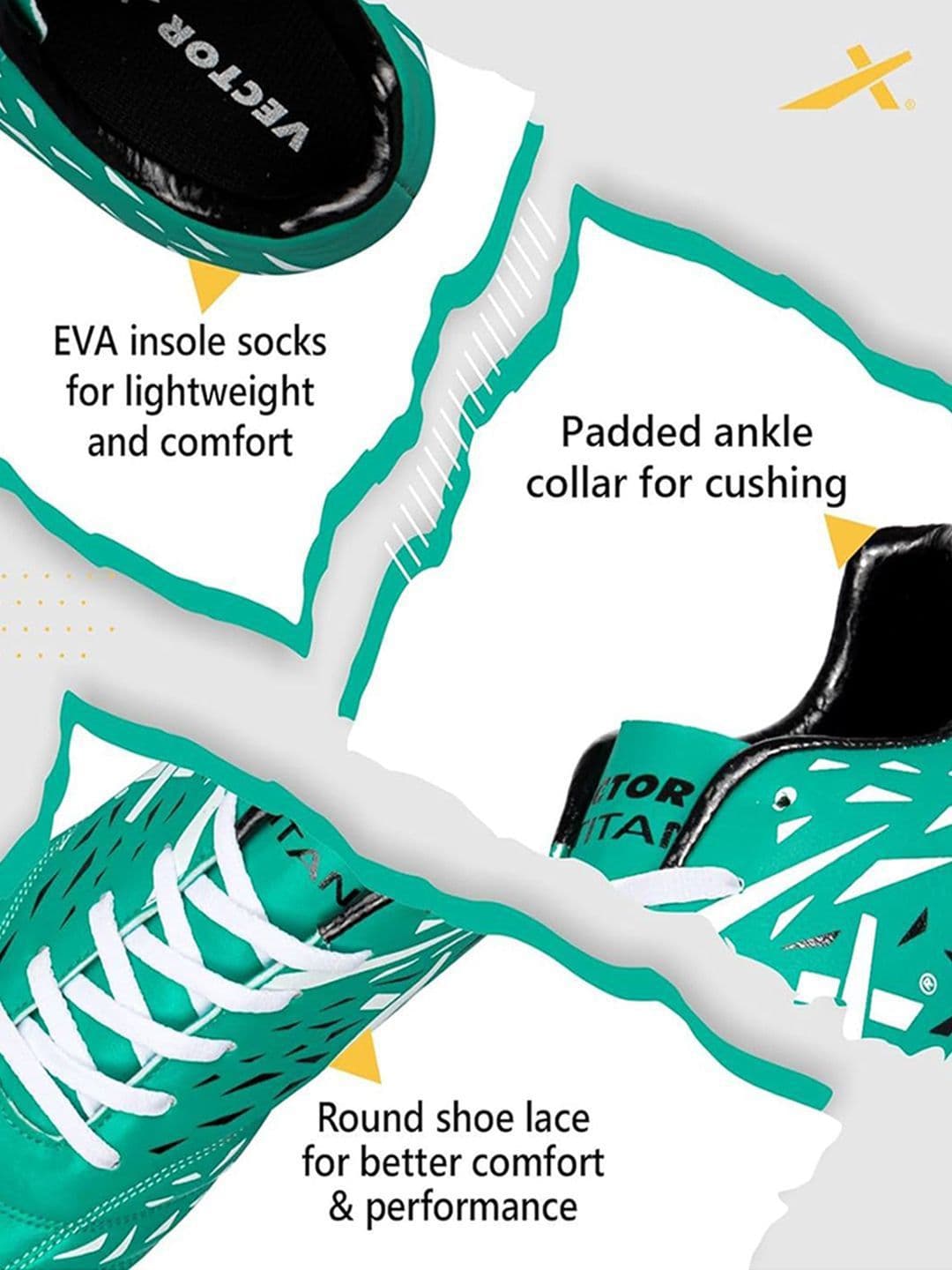 VECTOR X Men Titan Shoes with Pair of Shin Guard & Stockings Football Soccer Combo Kit thumbnail 3