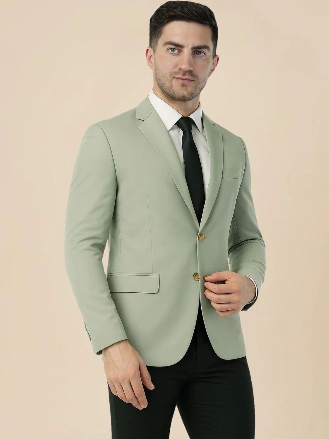 Integration Premium Notched Lapel Fully Lined Slim-Fit Formal Business Blazer - view 1