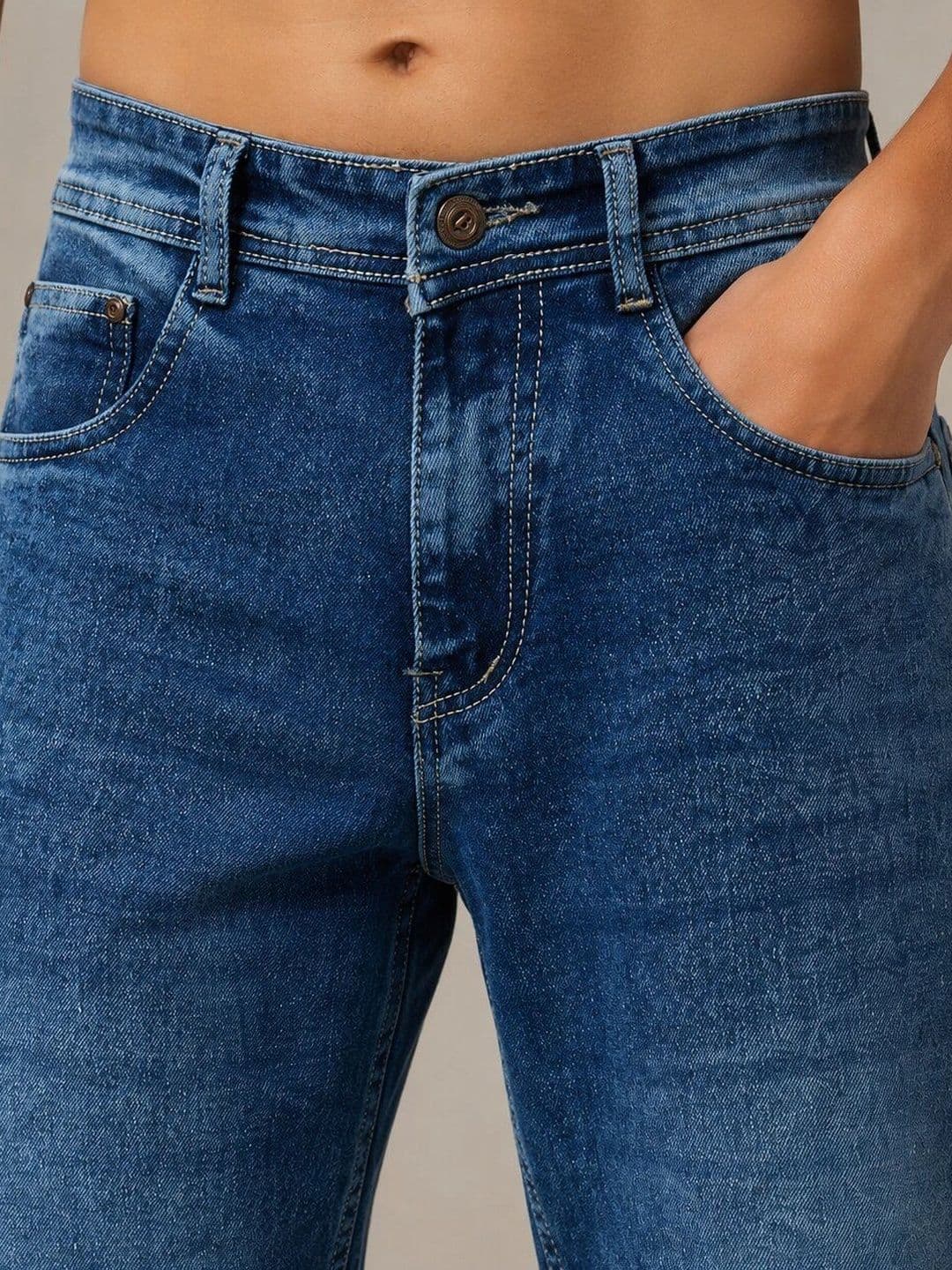 HIGH DENIM Men Straight Fit Mid-Rise Stretchable Jeans thumbnail 3