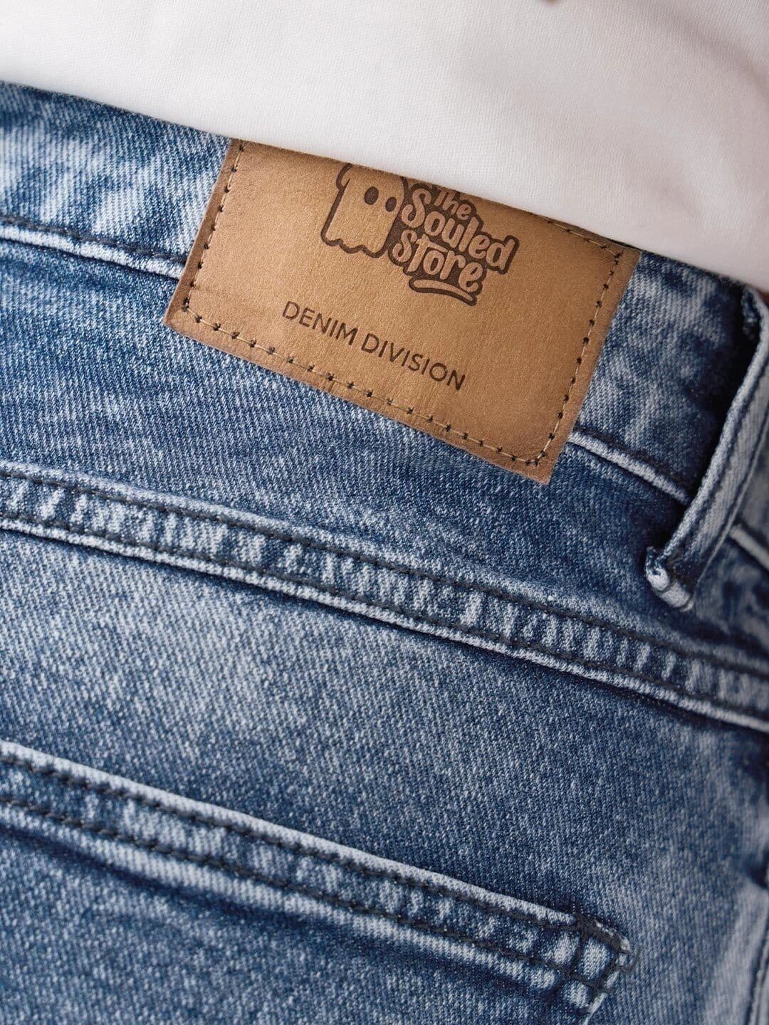 The Souled Store Men Straight Fit Mid-Rise Light Fade Stretchable Jeans thumbnail 7