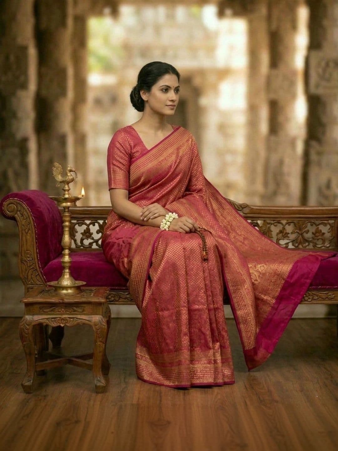 MITAL ENTERPRISE Woven Design Zari Art Silk Saree thumbnail 2