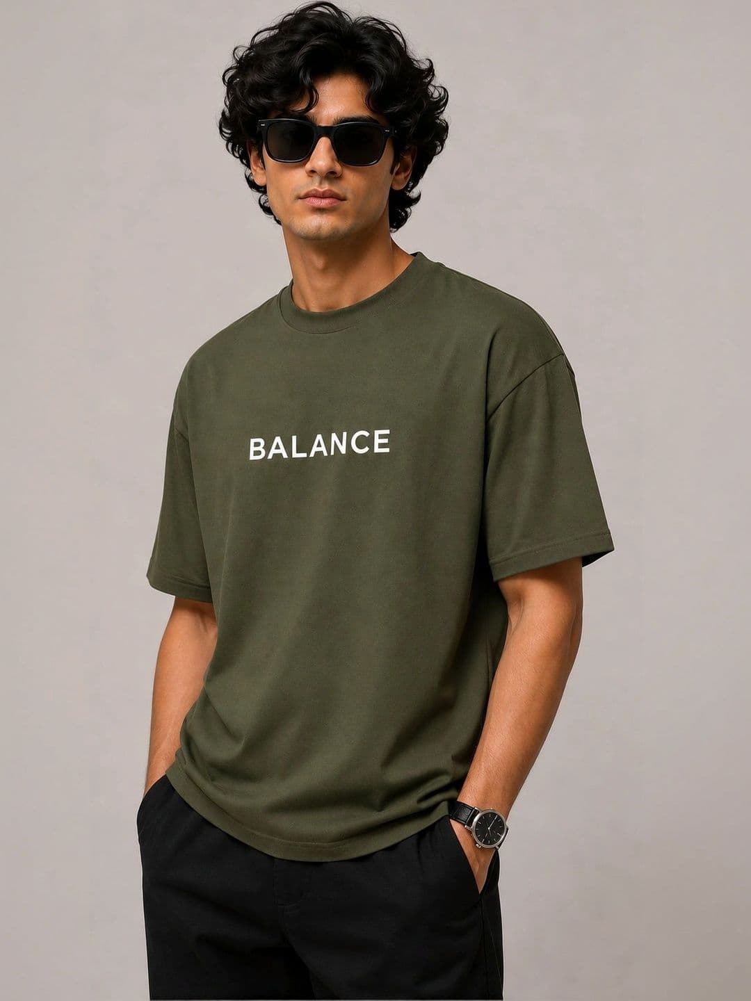 Angel Bella Men Typography Printed Drop-Shoulder Sleeves T-shirt thumbnail 5