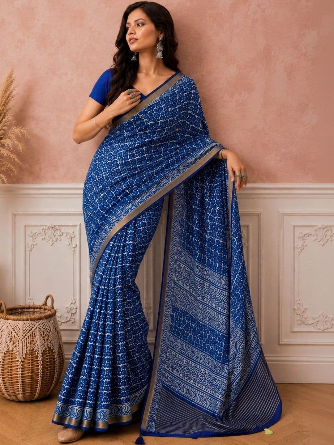 all about you Silk Cotton Designer Saree thumbnail 3