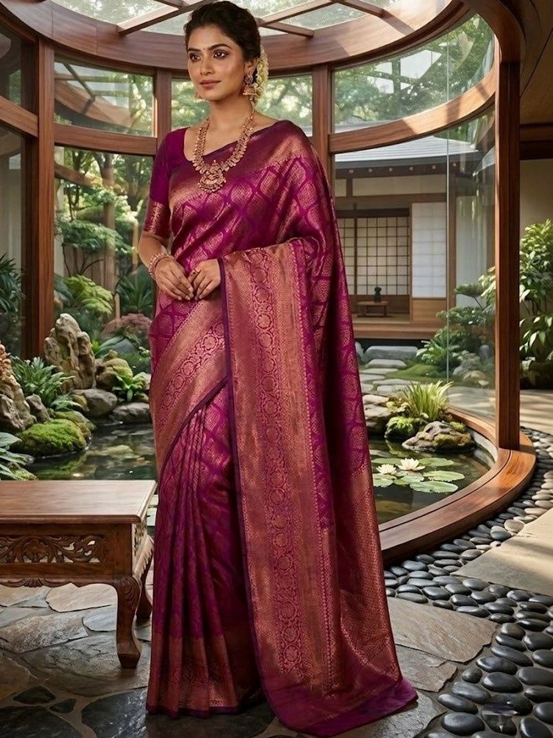 MITAL ENTERPRISE Woven Design Zari Art Silk Saree - view 1