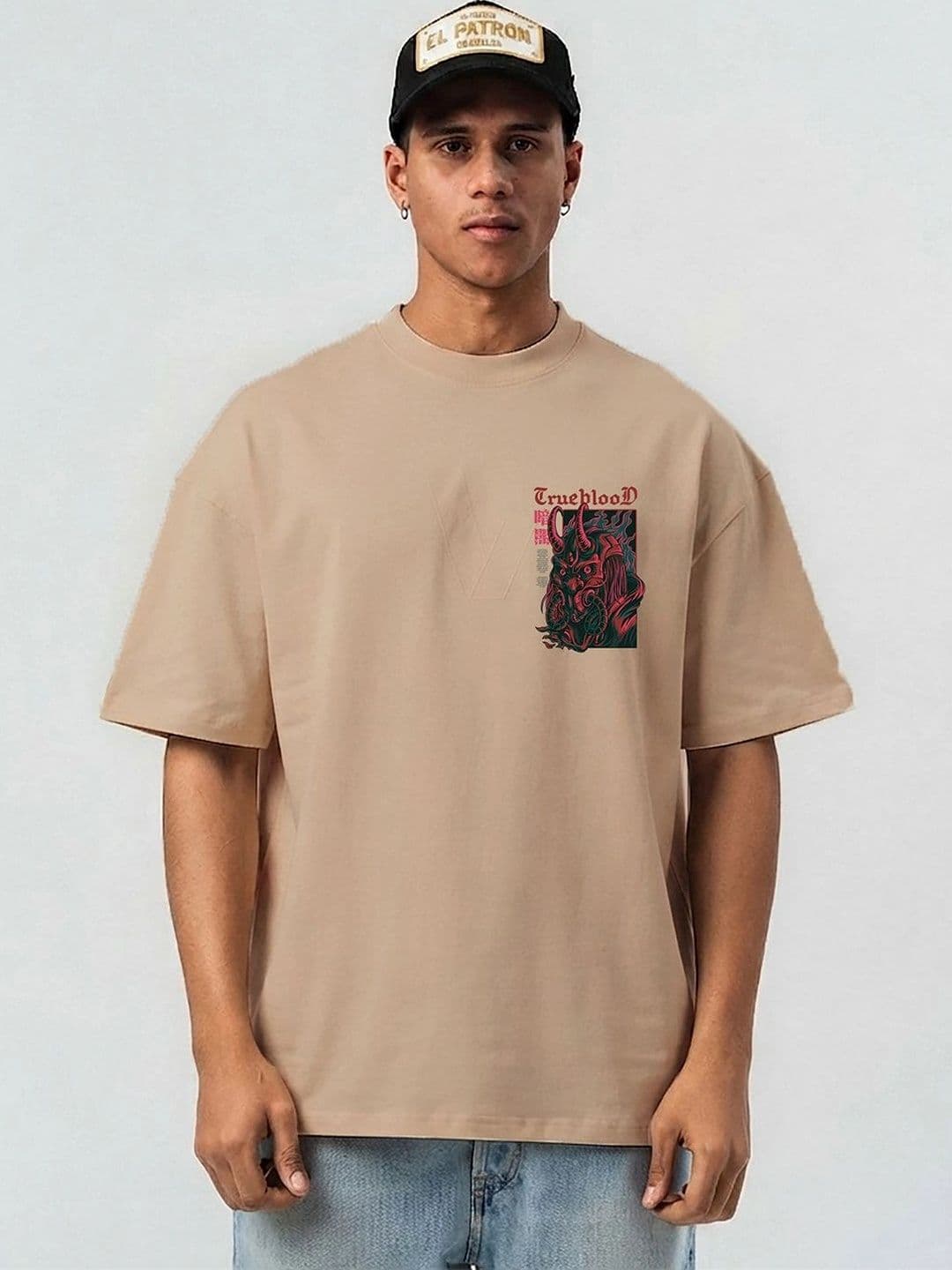 Mast & Harbour Men Printed Drop-Shoulder Sleeves T-shirt - view 1