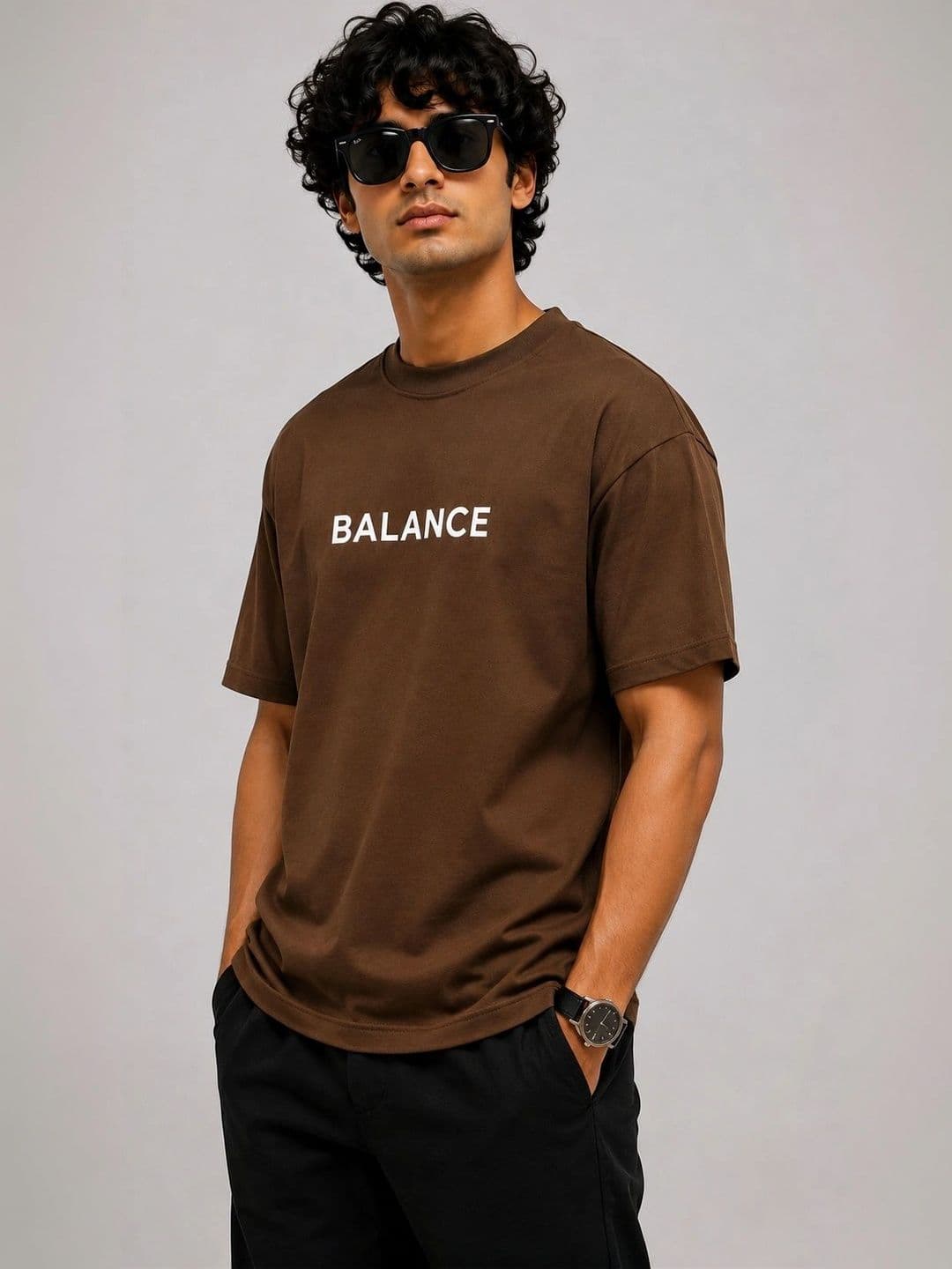 Angel Bella Men Typography Printed Drop-Shoulder Sleeves T-shirt thumbnail 2