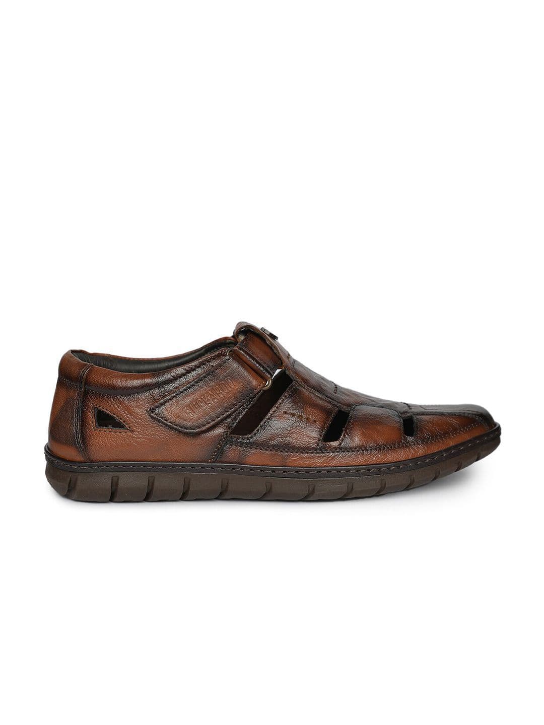 Buckaroo Men Textured Leather Shoe-Style Sandals thumbnail 4