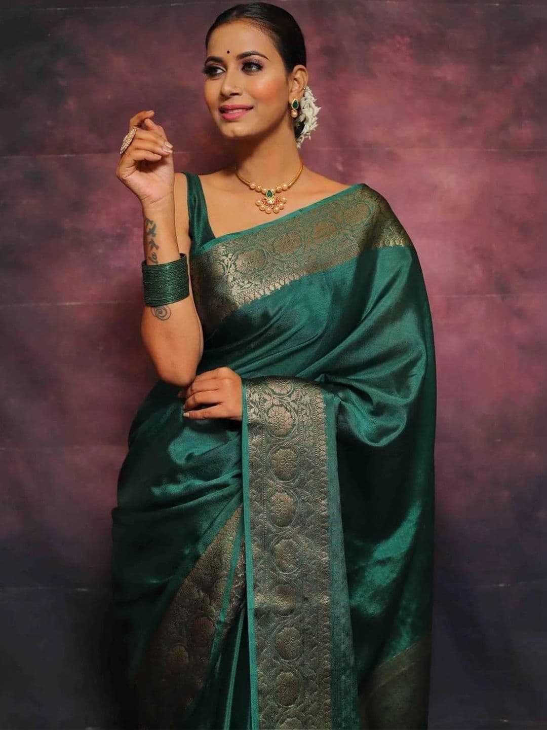 The Loomira Woven Design Zari Art Silk Banarasi Saree thumbnail 6