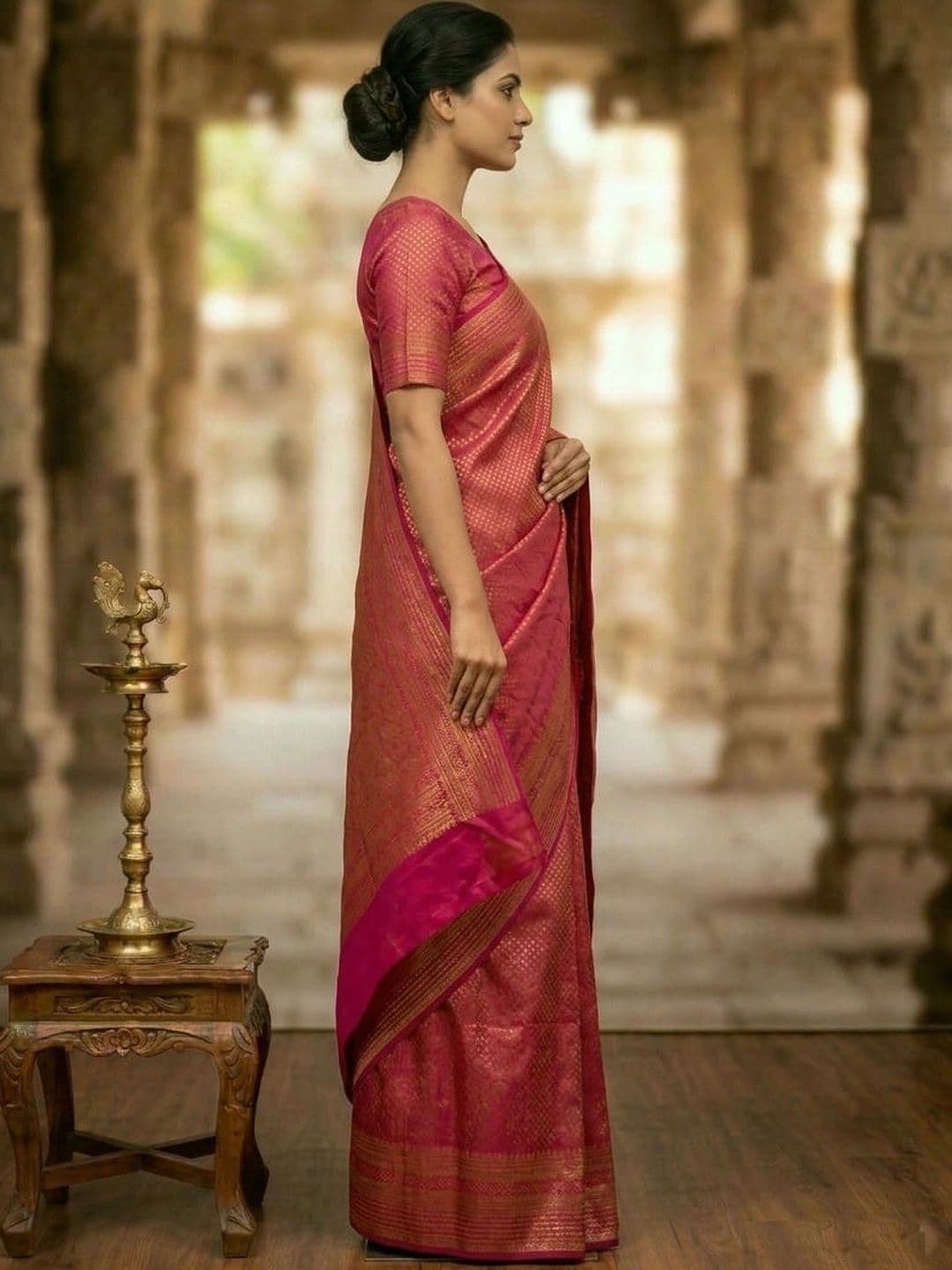 MITAL ENTERPRISE Woven Design Zari Art Silk Saree thumbnail 4
