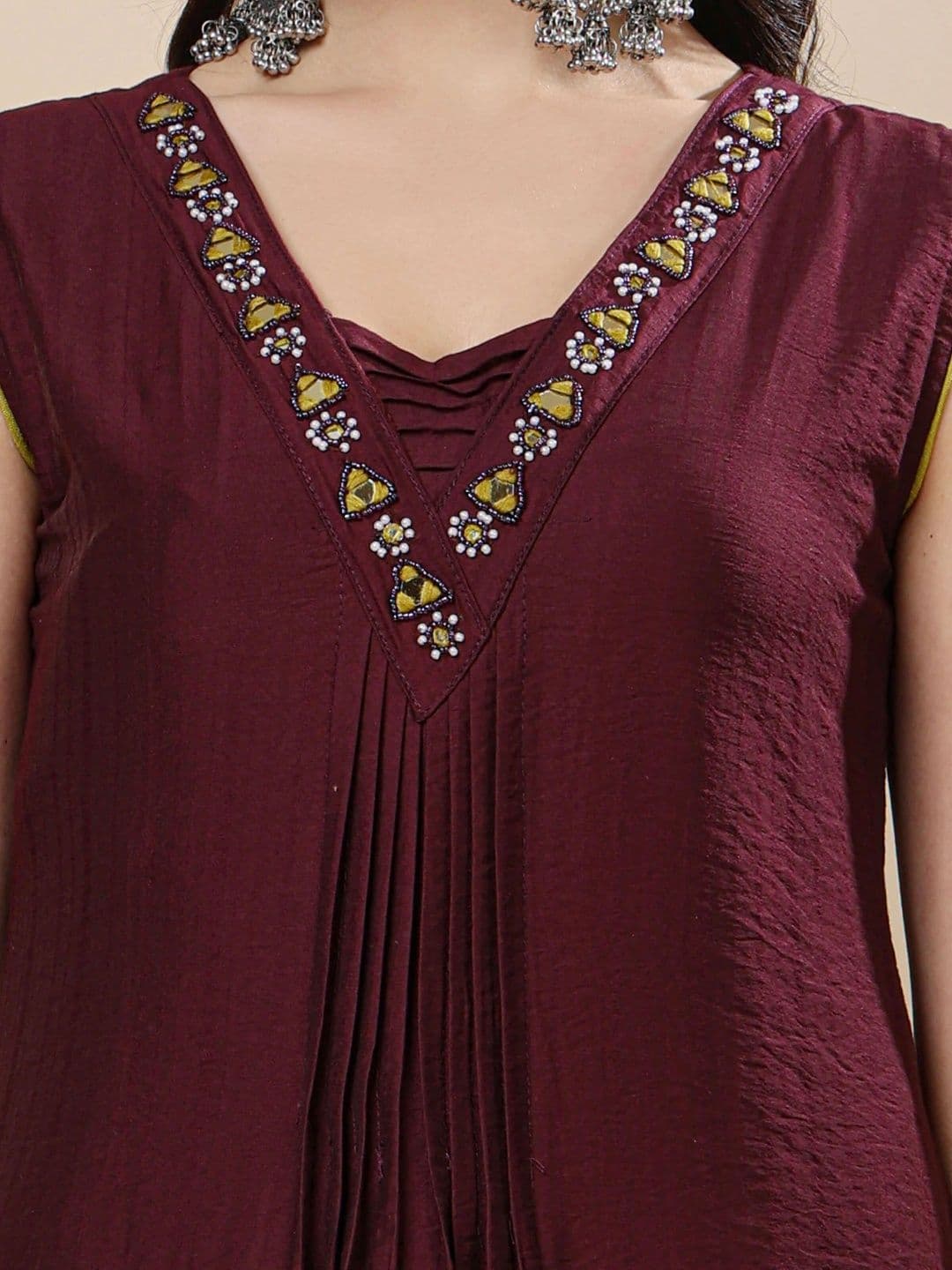 RABRIC Women Ethnic Motifs Embroidered Pleated Thread Work Kurta with Trousers & With Dupatta thumbnail 4
