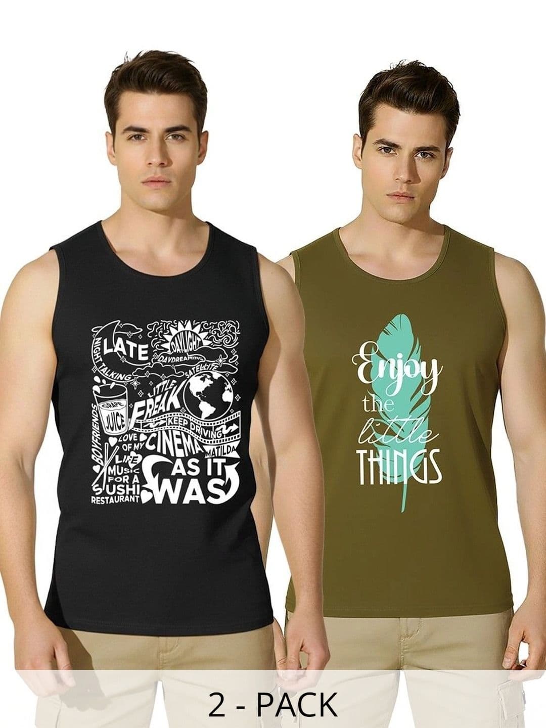 SKY HARBOAR Men Pack of  2 Printed T-shirt - view 1