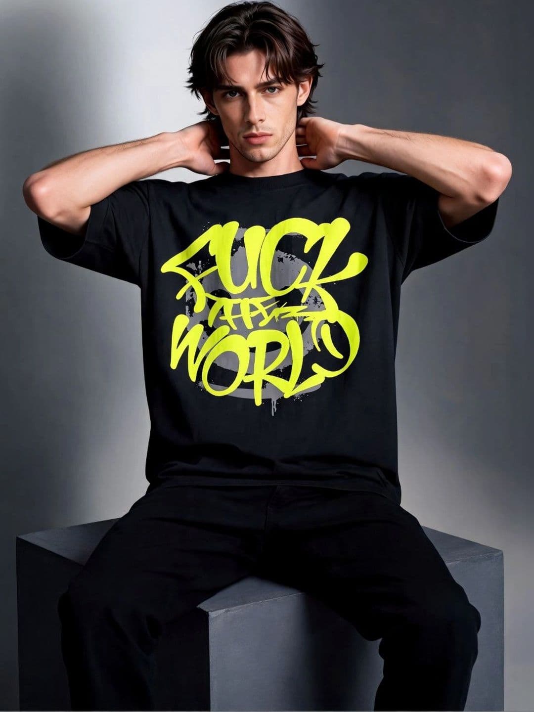 TRYMEEOUT Unisex Typography Printed T-shirt thumbnail 3
