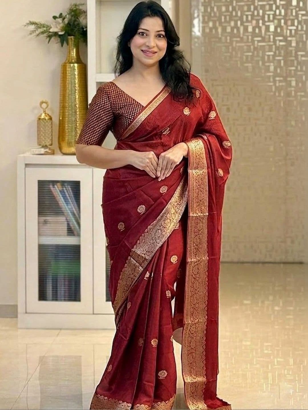 MITAL ENTERPRISE Woven Design Zari Art Silk Saree - view 1