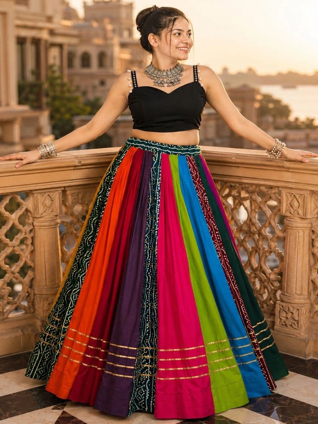 House of Pataudi Semi-Stitched Lehenga & Unstitched thumbnail 2