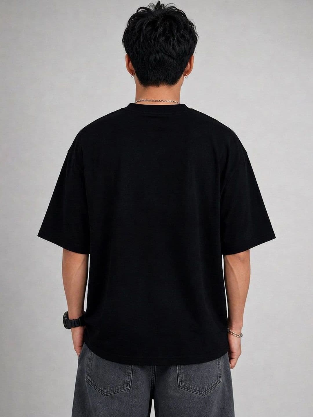 Suo Men Typography Printed Drop-Shoulder Sleeves T-shirt thumbnail 3