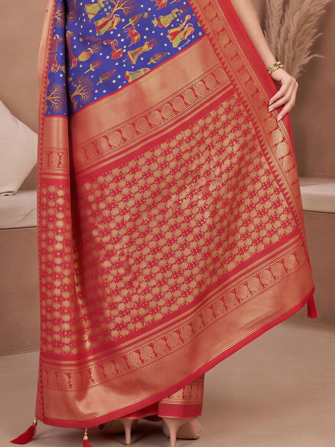 Anouk Woven Design Zari Designer Saree thumbnail 5