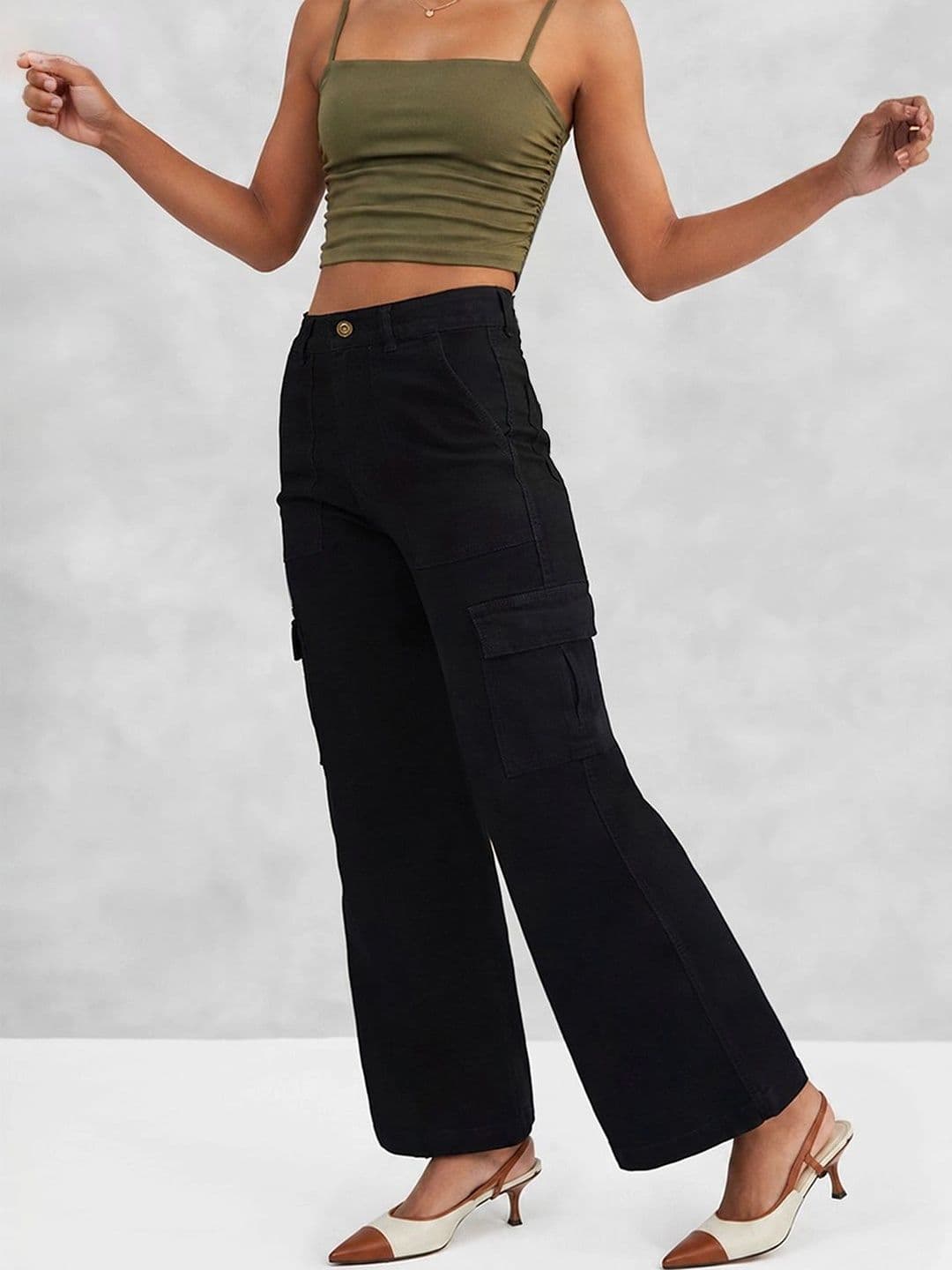 Mast & Harbour Women Wide Leg High-Rise Heavy Fade Stretchable Jeans - view 1