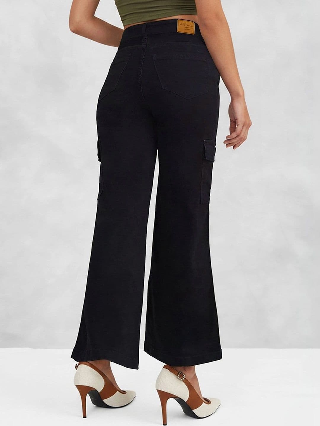 Mast & Harbour Women Wide Leg High-Rise Heavy Fade Stretchable Jeans thumbnail 3