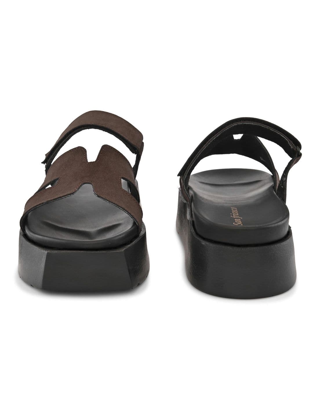 San Frissco Men Brown Casual Wide Strap Sandals with Cushioned Footbed and Chunky Sole thumbnail 3