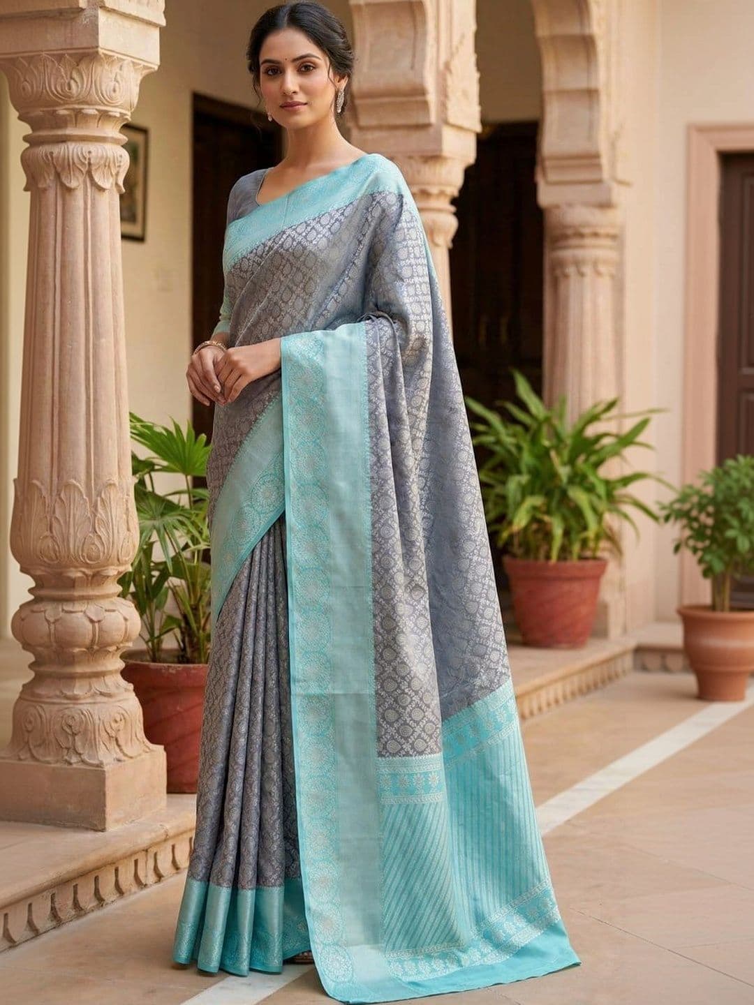 MARUTI VASTRAM Woven Design Zari Art Silk Banarasi Saree thumbnail 6