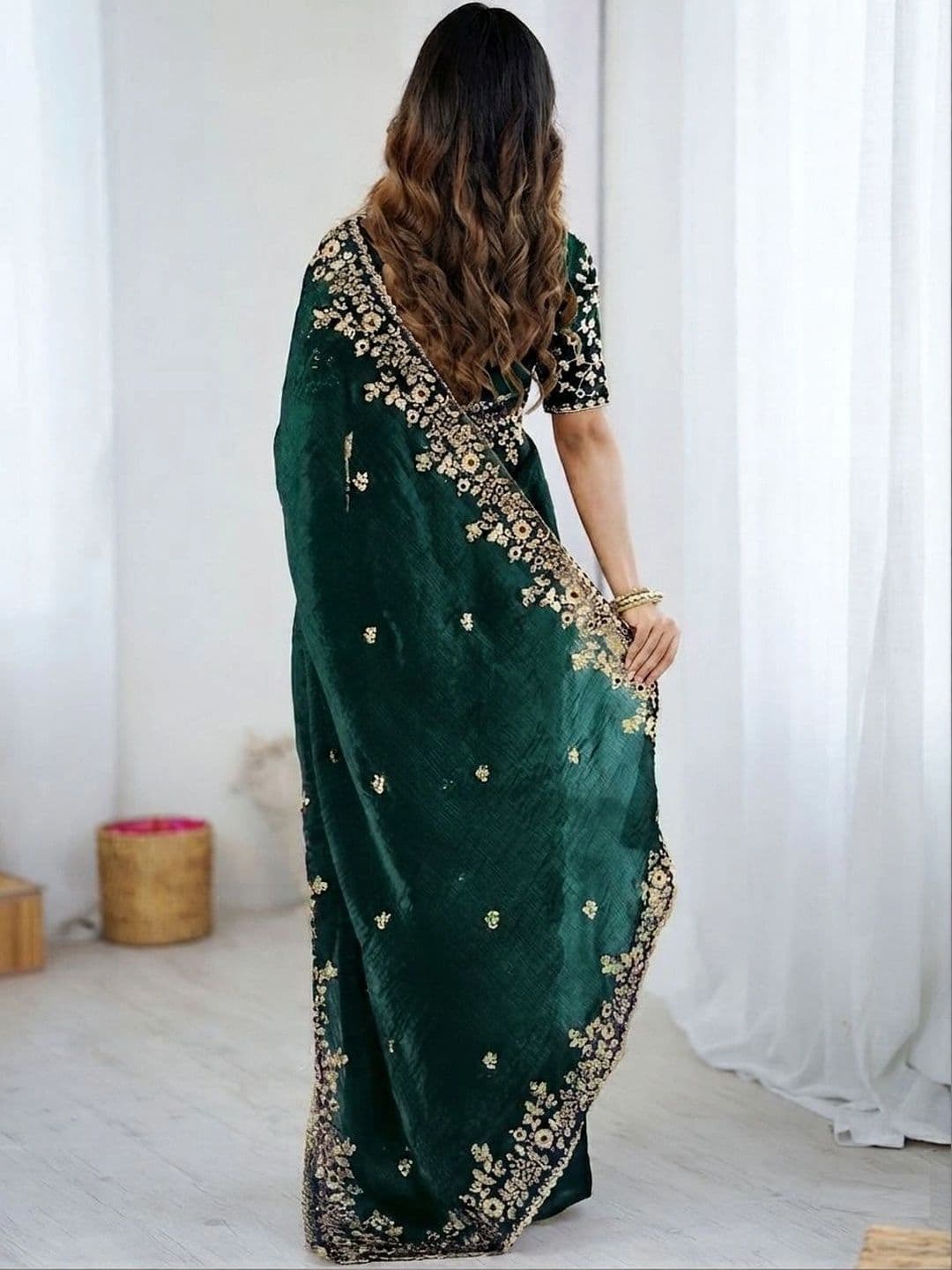 SZN Floral Zari Art Silk Heavy Work Saree thumbnail 2