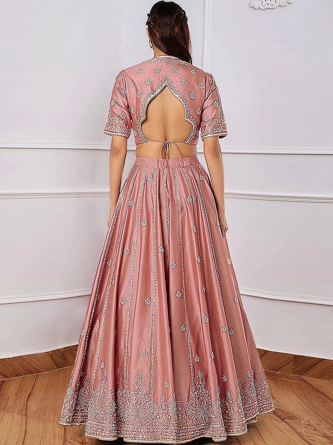 SIDDESHWARY FAB Embellished Semi-Stitched Lehenga & Unstitched Blouse With Dupatta thumbnail 5