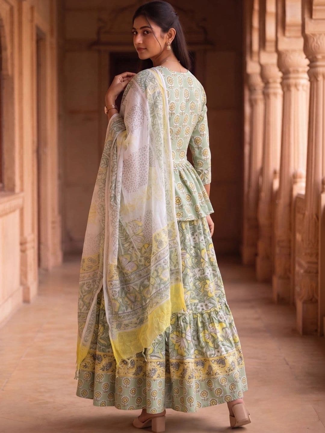 Avishya Printed Block Print Ready to Wear Lehenga & Blouse With Dupatta thumbnail 2