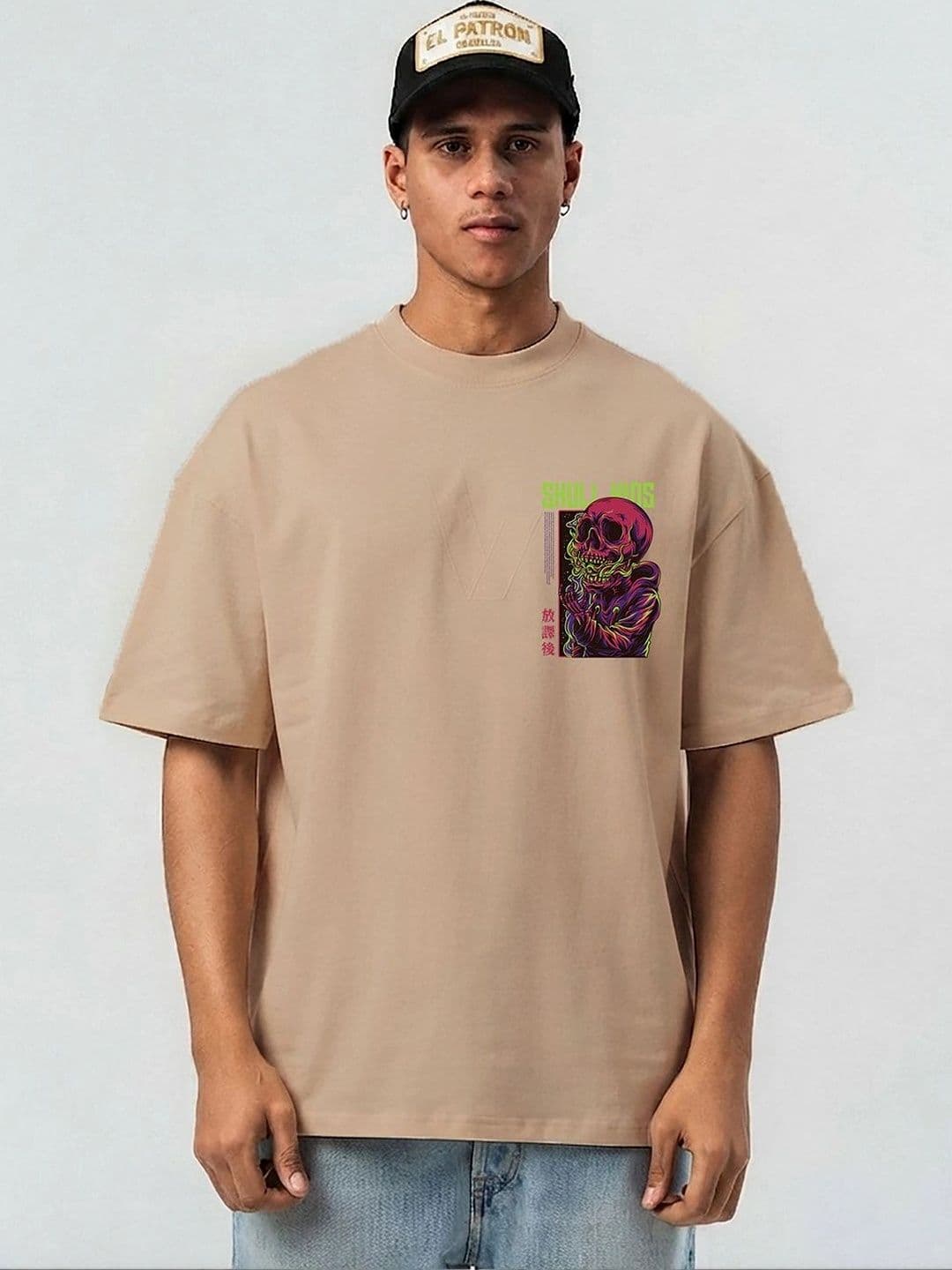 Mast & Harbour Men Printed Drop-Shoulder Sleeves T-shirt - view 1