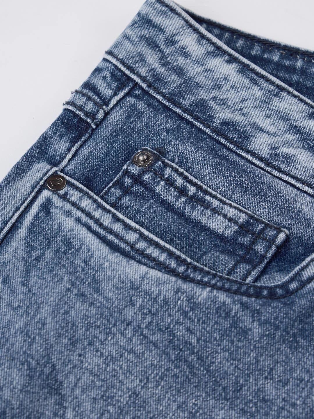The Souled Store Men Straight Fit Mid-Rise Light Fade Stretchable Jeans thumbnail 6