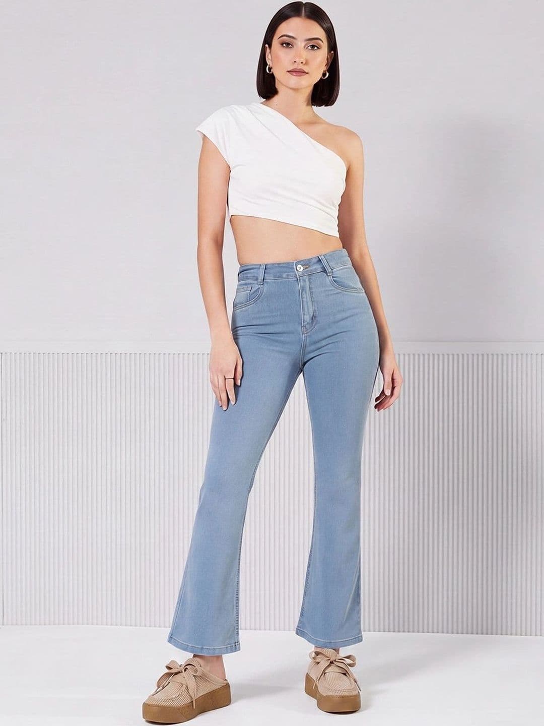 Mast & Harbour Women Bootcut High-Rise Heavy Fade Stretchable Jeans thumbnail 4