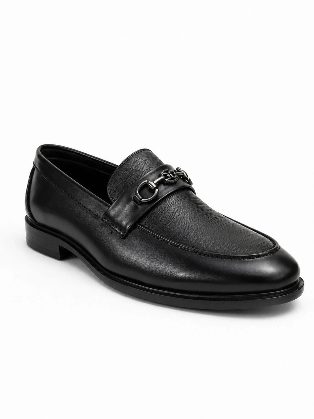 HERE&NOW Men Textured PU Round Toe Slip-On Formal Loafers thumbnail 2