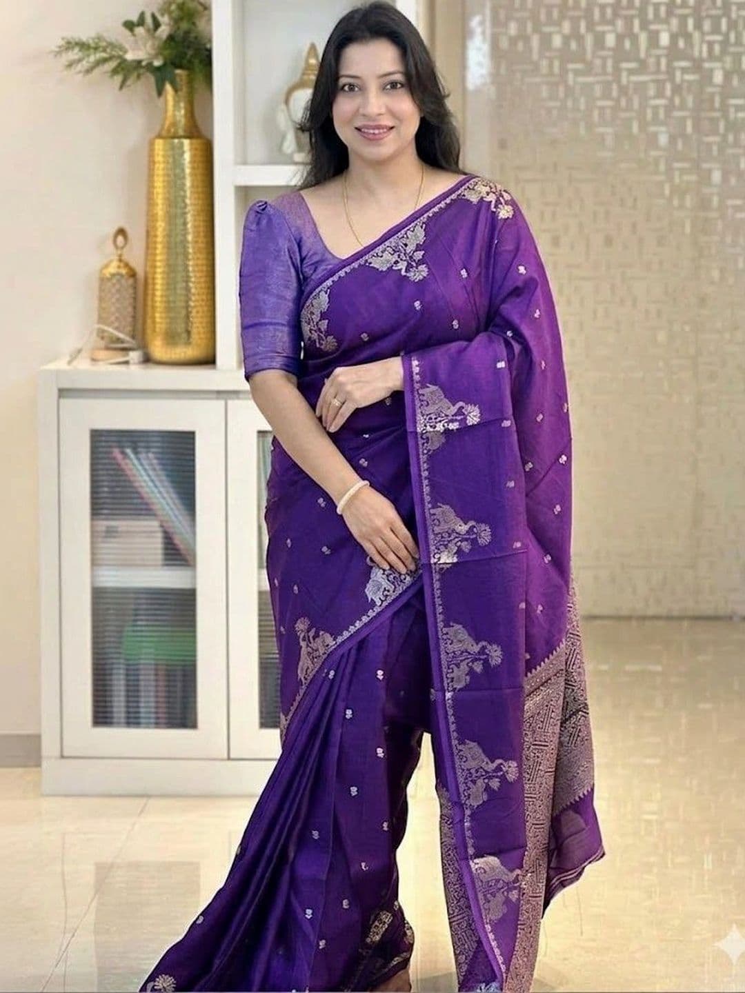 MITAL ENTERPRISE Woven Design Zari Art Silk Saree - view 1