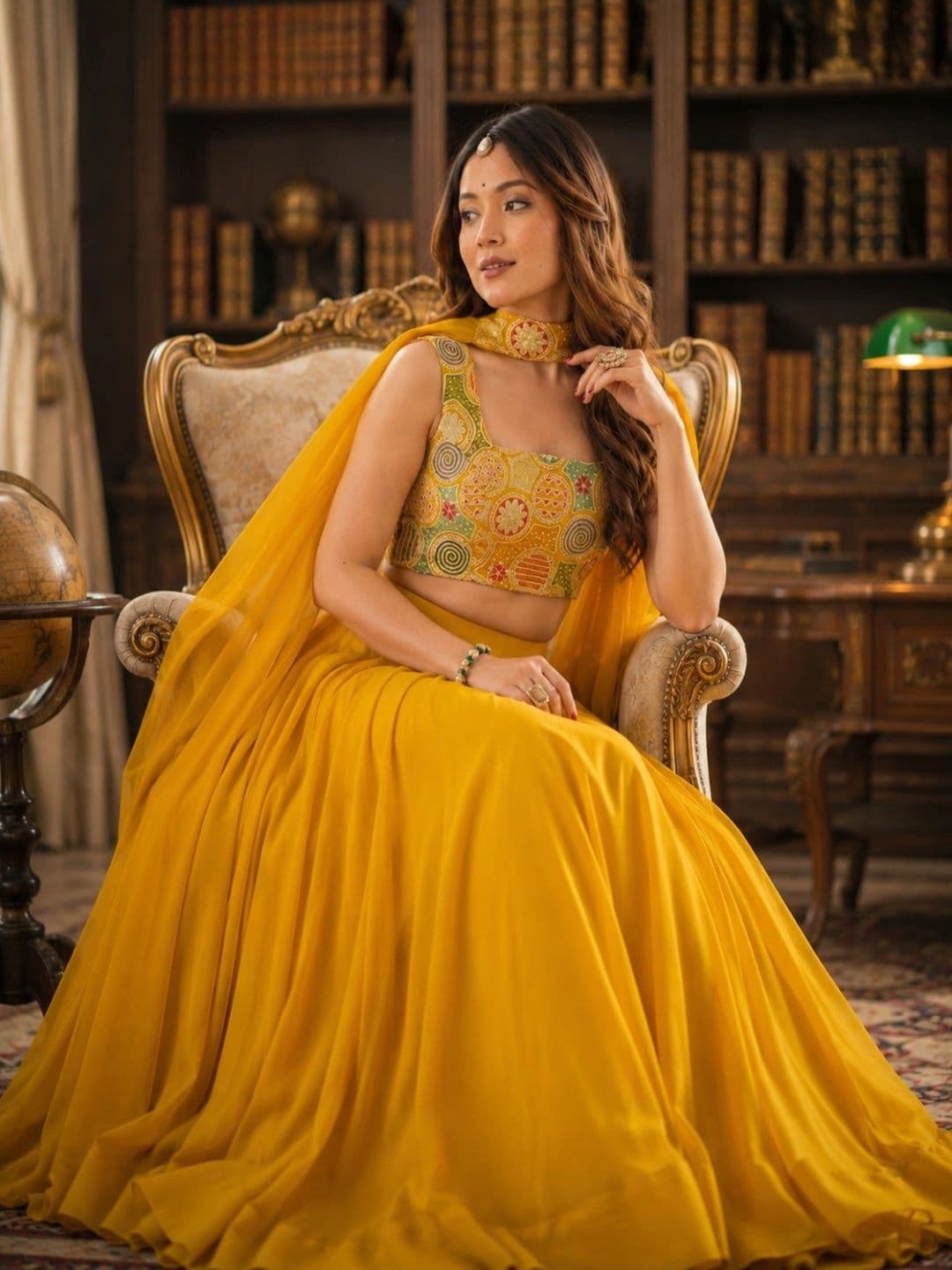 House of Pataudi Embellished Thread Work Ready to Wear Lehenga & Blouse With Dupatta thumbnail 3