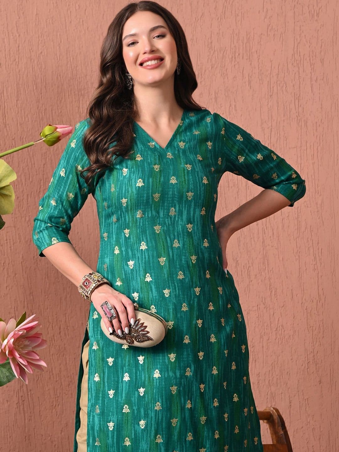 Sangria Women Ethnic Motifs Printed Kurta thumbnail 2