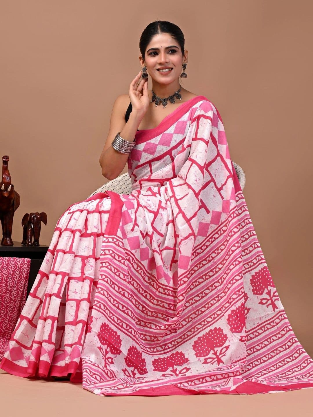 Anouk Batik Pure Cotton Block Print Saree thumbnail 2